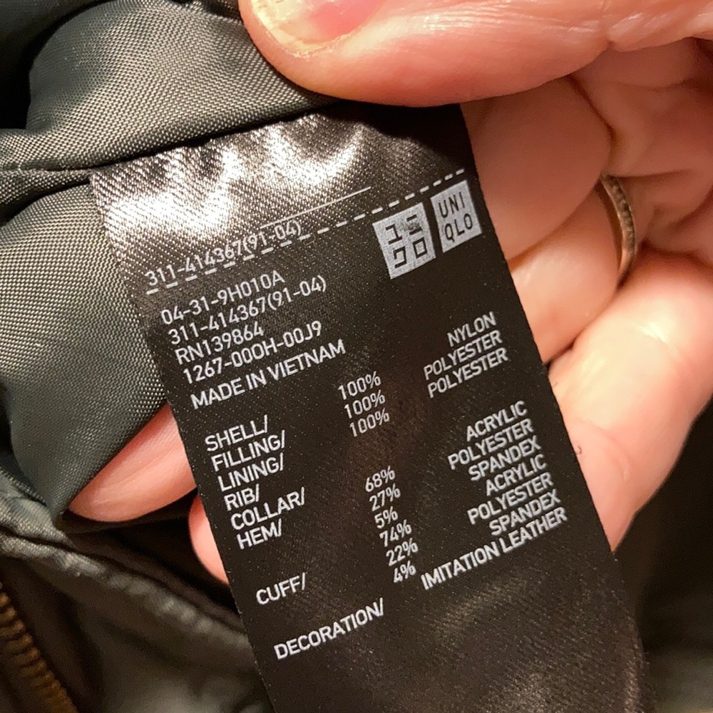 Uniqlo Olive Bomber Jacket View 3